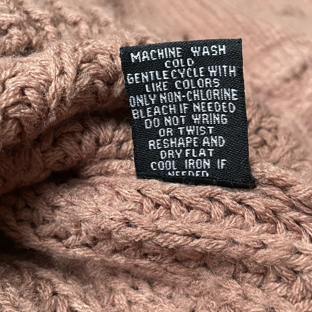 NWOT Moon & Madison Blush Brown Puff Bubble Sleeve Semi Cropped Sweater (size S) - Picture 4 of 7